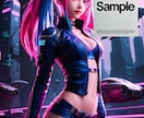 AIでサイバーパンク美少女のSNS画像生成します SNSやブログに！文字入れします！商用利用自由！ イメージ2