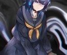 ダークな世界観でキャラクターイラストをお描きします 暗めの配色や「怒」「哀」のような感情のイラストが得意です イメージ2