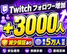 twitchフォロワー3000人拡散して増やします ツイッチのフォロワー増加/減少保証有り/最大5万人 イメージ1