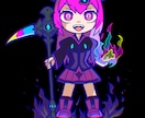 ダークポップ系SDイラストを描きます 4頭身前後の闇や病みを感じるイラストを描かせてもらいます！ イメージ3