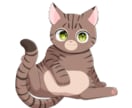 おっさん座りのキジトラ猫のキャラクター販売します 組み合わせ自由！ゲームや動画の素材などに イメージ2