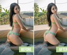 人物写真を綺麗に・可愛く修正レタッチいたします スリム体形にしたい、肌を露出させたい！風俗レタッチ OK! イメージ3
