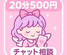 ２０分５００円♪あなたの悩みチャットで聞きます 話すことが苦手な方、ぜひチャットでお話しましょう イメージ1