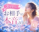 3分から✨お相手の本音、気持ち深く視ます あの人はどう思ってるんだろう✨短時間で視たい人おすすめです。 イメージ1