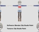 3Dアニメのキャラクターを作るます ブレンダーで3Dキャラクター作成 イメージ3