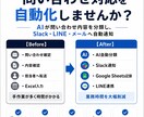 毎日の転記作業や通知業務を自動化します 問い合わせ対応をAIで≪大幅時短≫ イメージ1