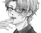 最短7日〇ザラっとした質感モノクロイラスト描きます 絵柄寄せ◎ SNS活動用やMV、歌ってみた動画、挿絵などに！ イメージ4