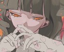 厚塗りでダーク可愛いイラストを描きます お面とフリルの多いお洋服大得意！たくさんお着替え出来ます！ イメージ8