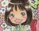 ミニサイズのゆめかわいい似顔絵お描きします 女性やお子様に大人気の漫画タッチのキラキラ似顔絵です！ イメージ1