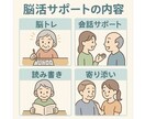 お試し)3日間認知症予防の脳活サポートをします ⭐ 老人ホーム勤務経験のある看護師が優しく寄り添いサポート イメージ4