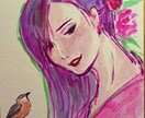 水彩画イラスト描きます 不思議で妖艶な雰囲気のイラスト描きます イメージ4