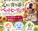 愛するペットの心に寄り添いヒーリングします 400頭以上見てきたプロがペットの小さなサインを受け取ります イメージ1