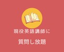 現役英語講師が英語の質問に一ヶ月毎日答えます 期間限定１０００円で毎日返信します イメージ1