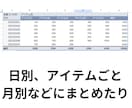 細かいデータをまとめて見やすくします 日々の個別売上データや家計簿をお作りします イメージ2