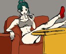 アンニュイでラフなイラスト描きます ちょっとクセのある絵が好き。そんな方におすすめです。 イメージ1