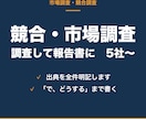 競合・市場調査をして報告書にまとめます 「調べた気になる資料」は作りません。判断材料を イメージ1
