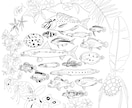 魚のイラストを描きます 1匹〜　リアルとデフォルメの中間くらいの魚の絵を描きます イメージ3