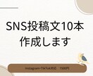 SNSで使える投稿文を10本作成します 「投稿したいけど文章を考えるのが大変」という方におすすめです イメージ1