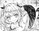 デジタルのダークなモノクロイラストを作成します 可愛いイラストからダークな雰囲気まで幅広く描けます！ イメージ1