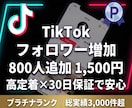 TikTokのフォロワーを800人以上増やします 約20日でじっくり自然増加！高定着＋30日間の減少保証付き イメージ1