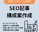 お試し｜SEO構成案＋見出し設計を作成します 本格記事発注前のご相談にもおすすめ！ イメージ1