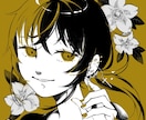 レトロな美少女のモノクロイラストお描きします 挿絵やアイコン、ヘッダー等に使えます耽美目を惹くイラスト！ イメージ7