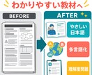 外国人スタッフ向け多言語研修教材を作ります 難しい社内資料を、やさしい日本語＋母語教材に変換 イメージ3