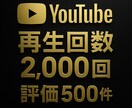 YouTube再生回数2000回と評価を増やします 90日保証✨再生回数2000回＆評価500件✨振り分け可 イメージ3