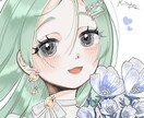正方形の女性イラストを制作します 風を感じられるような温度感・透明感を大切に制作します イメージ5