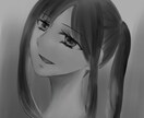 モノクロでキレイな女性のイラストに表現します 明るい色を使わず厚塗りで重ねて柔らかく描きます イメージ2