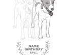 世界に1枚！グレーペットイラストを描きます プレゼントにもインテリアにも！お洒落なペットイラストを！ イメージ2