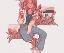 ローファイな女の子と植物のイラスト描きます 小説雑誌の扉絵経験あり。イマドキの人に響くローファイイラスト イメージ3