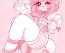 太ももが魅力的な可愛いイラストをお届けします 商用利用OK！SNSや衣装デザイン、グッズ制作お任せ下さい！ イメージ6