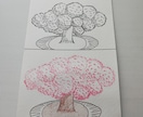 完成品の原画を販売しています 桜のイラストを線画と色鉛筆画で描きました イメージ1