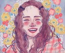 商用OK.ガーリーなカラーイラスト描きます アナログチックなレトロでオシャレなカラーイラストです。 イメージ7