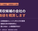 買収候補の会社の企業価値を概算します 決算書から価格の妥当性を判断する材料に イメージ1