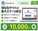 Webサイトの重大エラーを修正承ります 更新後の不具合・原因不明のエラー等の複雑なトラブル対応 イメージ1