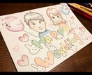 似顔絵描きます ペンと色鉛筆で優しい雰囲気の似顔絵描きます！記念日、カップル イメージ1
