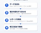 Excelの集計・グラフ化・レポート作成をします バラバラの表を、ひと目でわかるレポートに イメージ4