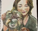水彩色鉛筆で似顔絵かきます たくさんの色を重ねた独特な色彩で、優しくあたたかみのある作品 イメージ2