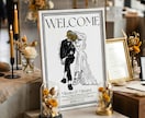 オシャレなウェルカムボード線画イラスト作成します \オシャレ花嫁に人気/シンプルで上品な似顔絵線画イラスト イメージ4