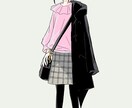 簡単なイラスト描きます ベタ塗りのシンプルな全身立ち絵描きます イメージ3