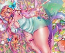 アニメ調のカラフルで動きのあるMVイラスト描きます かわいいカッコいいセクシー綺麗も全てお任せ！ラフ2案付で安心 イメージ5