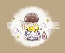フルカラーで安い☆ミニキャラほんわか似顔絵描きます 組み合わせ自由☆最短即日納品☆SNS用のアイコンにどうぞ♪ イメージ5