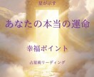 あなたの生まれ持つ幸福ポイントを読み解きます 魂が自然に幸せになる人生の鍵を読み解きます イメージ1