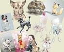 ペットの似顔絵、イラスト、アイコン、作成します 。絵本風の絵やデザイン風の絵などをお選びいただけます。 イメージ2