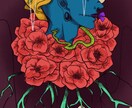 個性的なイラストを描きます ジャケットやポストカード、グッズなどにも対応可能です。 イメージ10