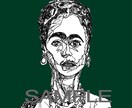 アーティスティックなモノクロポートレート描きます ちょっとぶっ飛んだポートレイトはいかがですか？ イメージ2