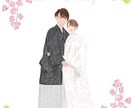 結婚式のウェルカムボードを作成します あたたかみのある似顔絵、わんちゃんねこちゃんが得意です！ イメージ1