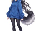 イリアム用立ち絵になります イリアム用立ち絵黒狐のパーカー女の子 イメージ1